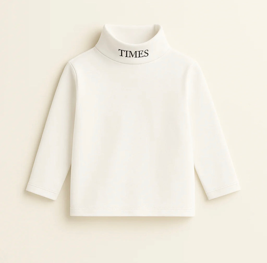 Soft White Baby High-Neck Full-Sleeve Shirt