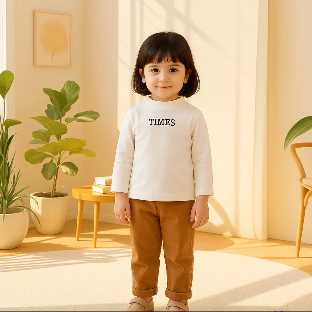 Soft White Baby High-Neck Full-Sleeve Shirt